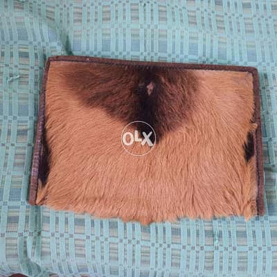 Fur x leather clutch bag 0