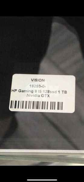 VISION 19280-0- HP Gaming 9 15 128ssd 1 TB Nividia GTX 5