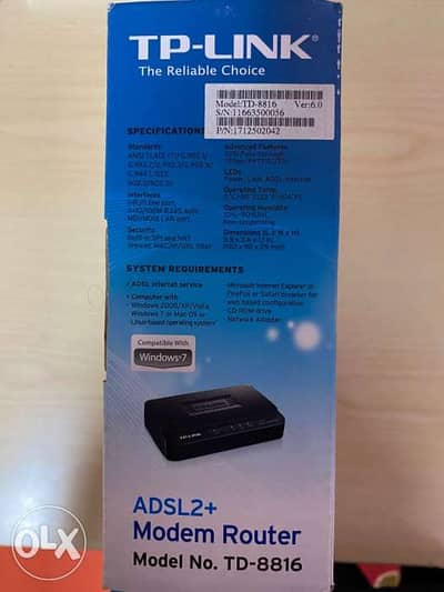 TPLink Adsl Modem TD-8816 1
